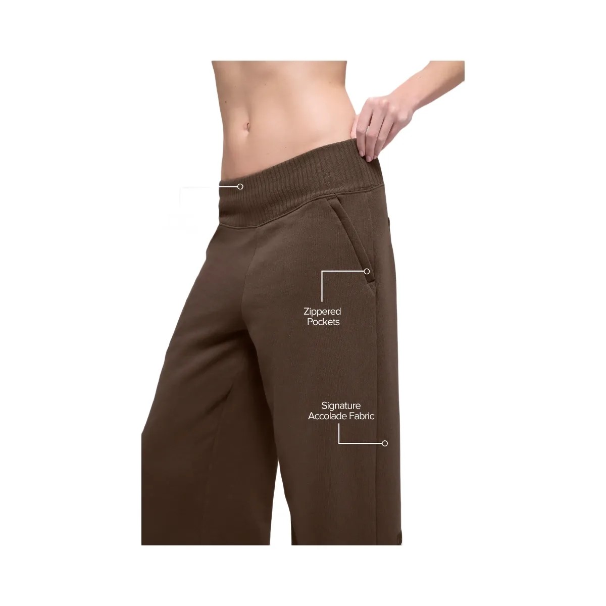 Alo Women's Serenity Wide Leg Sweatpant - Espresso - HypeFly India View 2