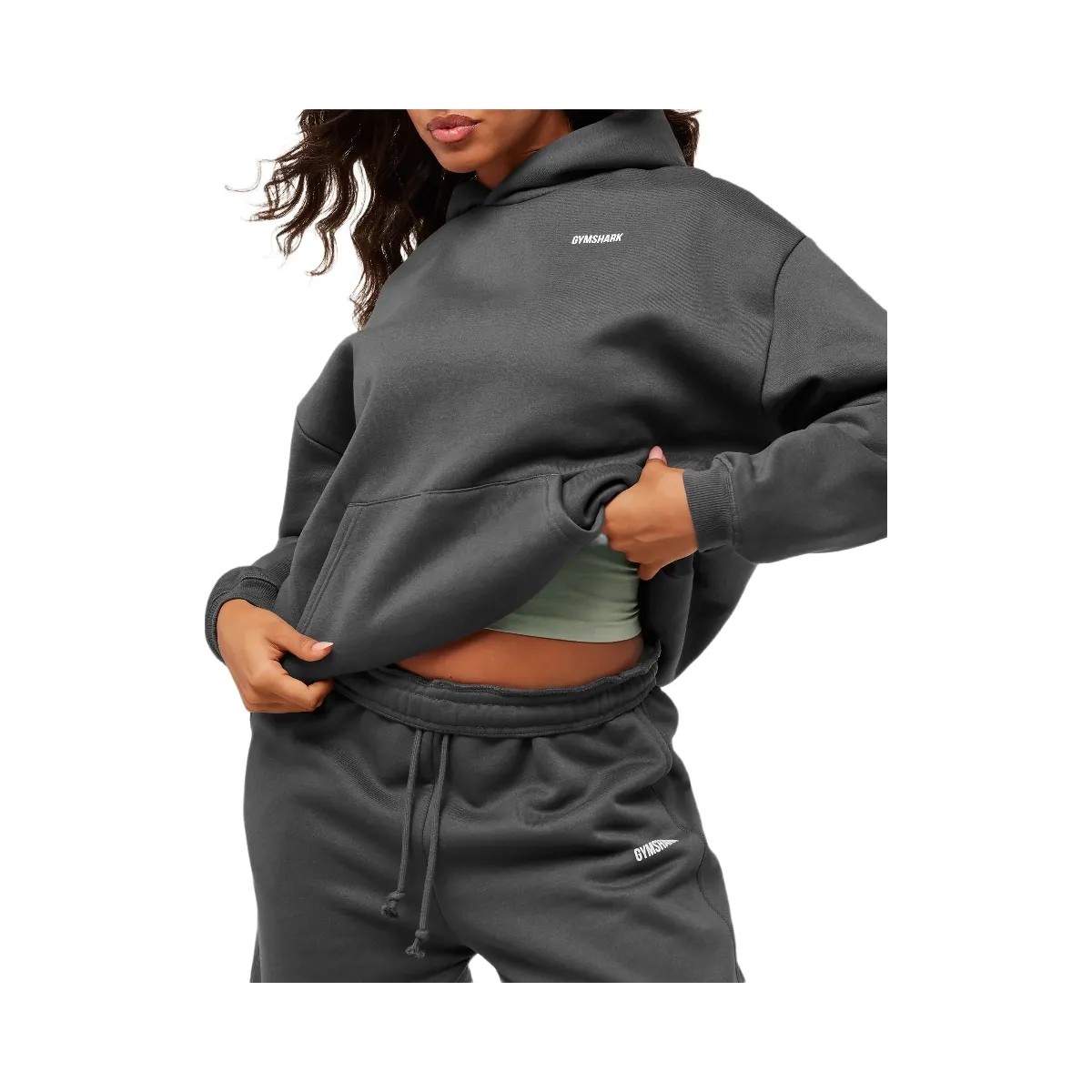 Gymshark Cosy Luxe Hoodie - Onyx Grey - HypeFly India View 5