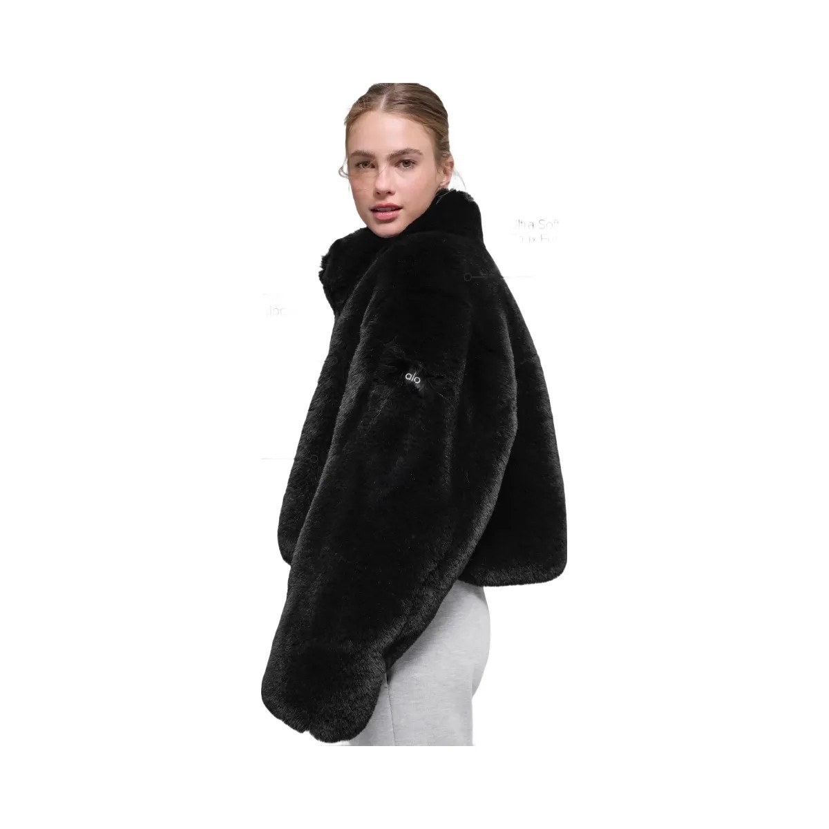 Alo Women's Faux Fur Allure Jacket - Black - HypeFly India View 2