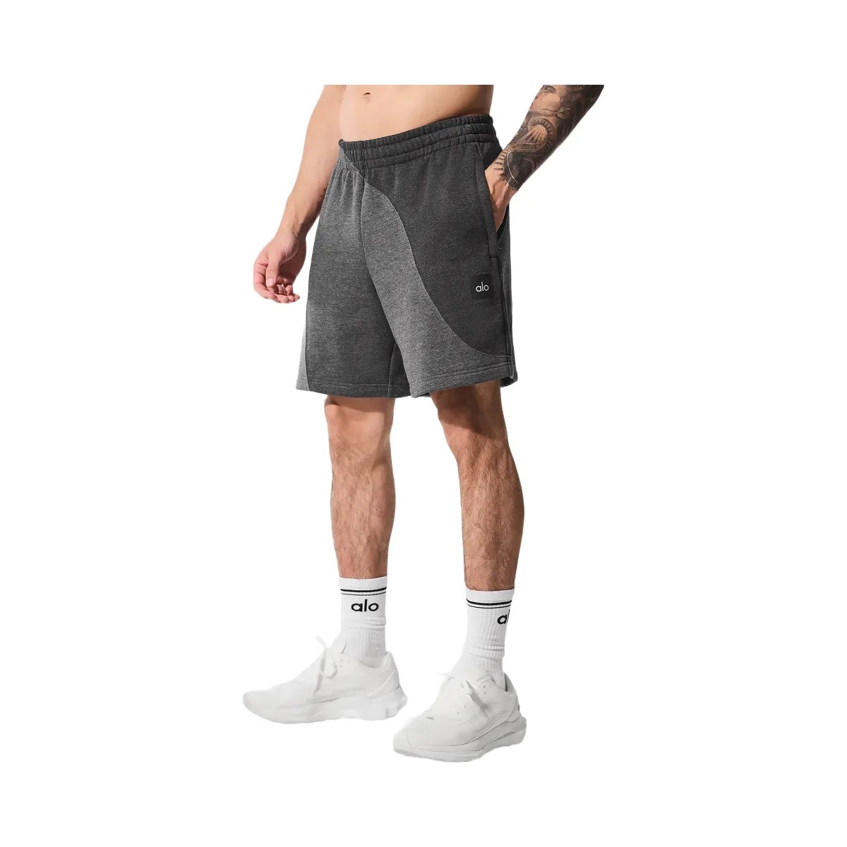 Alo Men's 7" Make Waves Short - Dark Heather Grey Tonal - HypeFly India View 3
