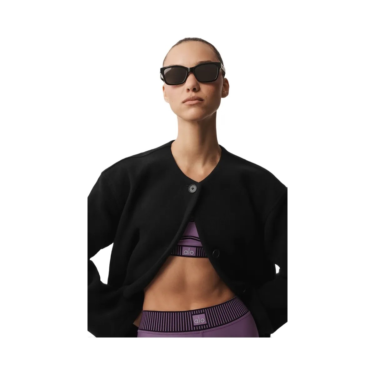 Alo Women's Double Face Wool City Girl Long Coat - Black - HypeFly India View 1