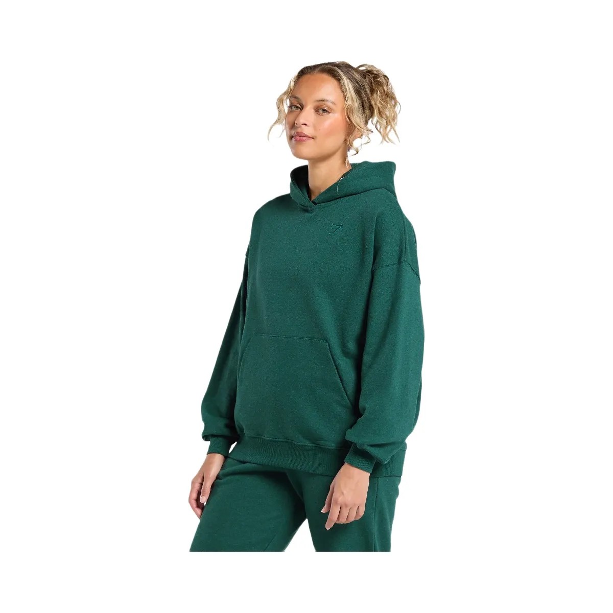 Gymshark Rest Day Sweats Hoodie - Bros Bold Teal Marl - HypeFly India View 3