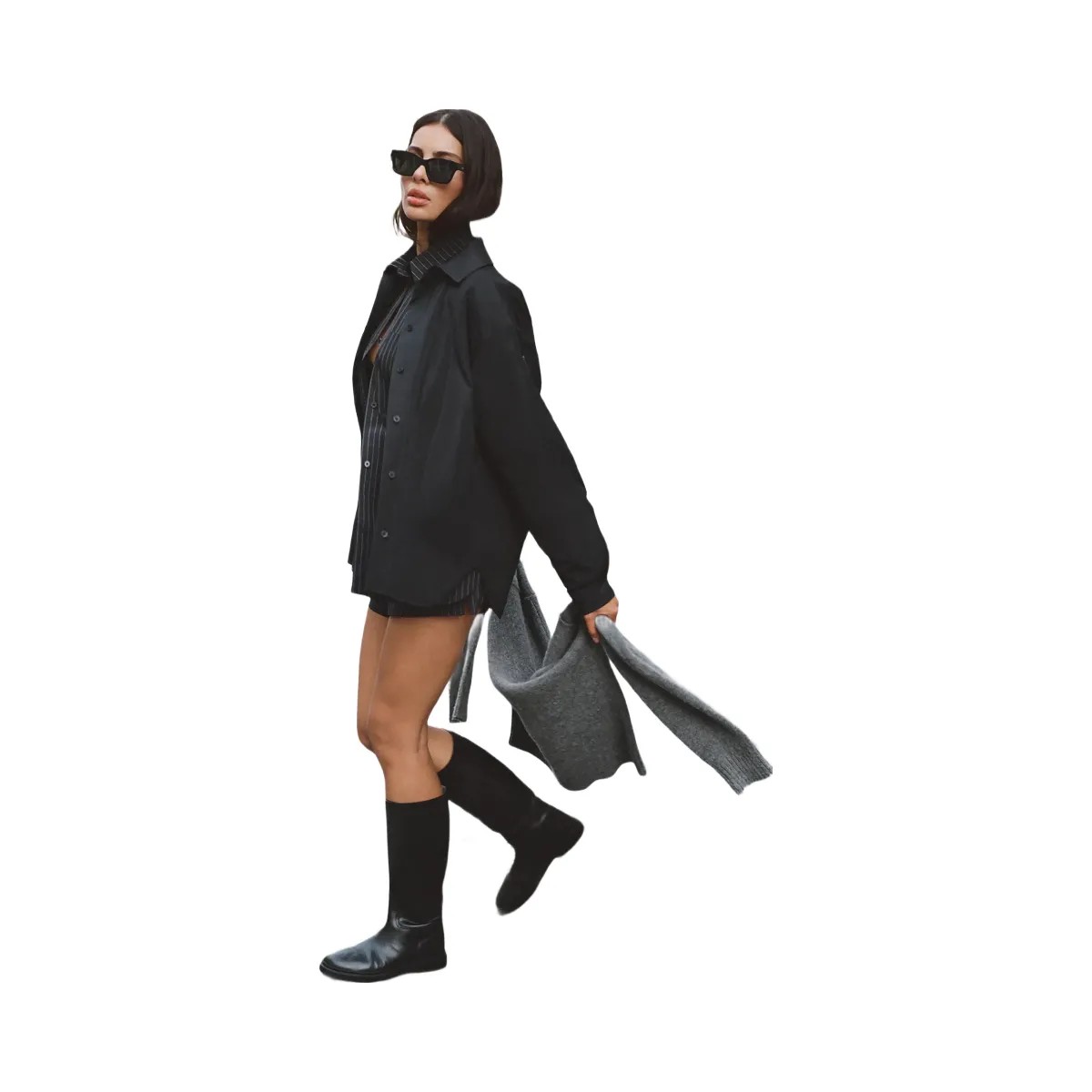 Alo Women's Socialite Shacket - Black - HypeFly India View 6