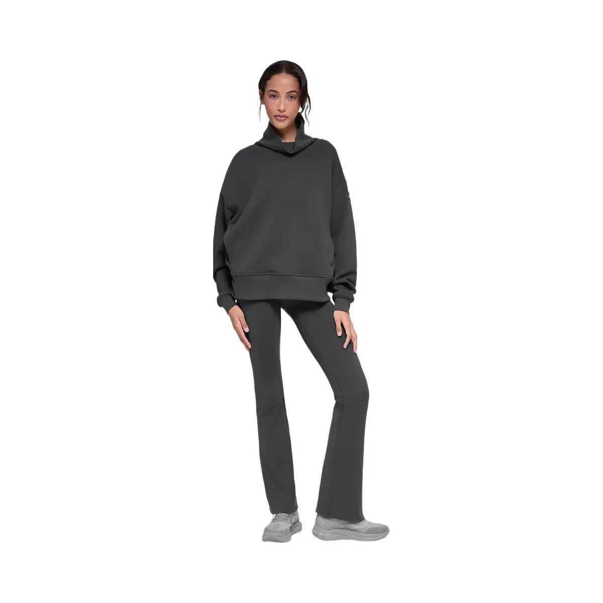 Alo Women's Hazy Mock Neck Pullover - Anthracite - HypeFly India View 4