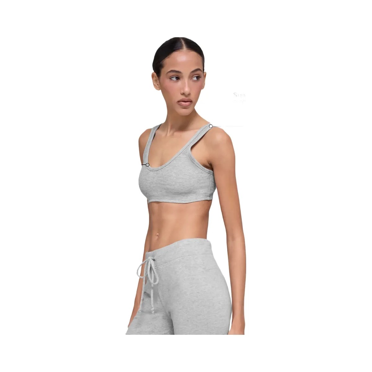 Alo Women's soft Center Stage Bra - Athletic Heather Grey - HypeFly India View 3