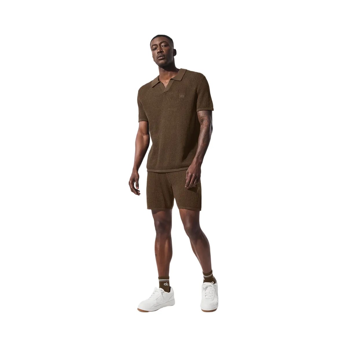 Alo Men's Open-Knit Short - Espresso - HypeFly India View 1