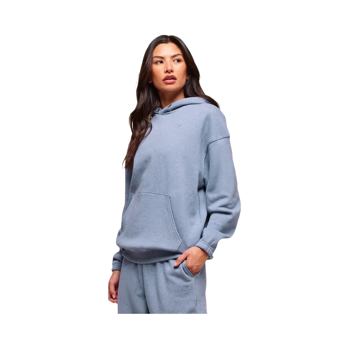 Gymshark Rest Day Sweats 2.0 Oversized Hoodie - Bros Worn Blue Marl - HypeFly India View 3