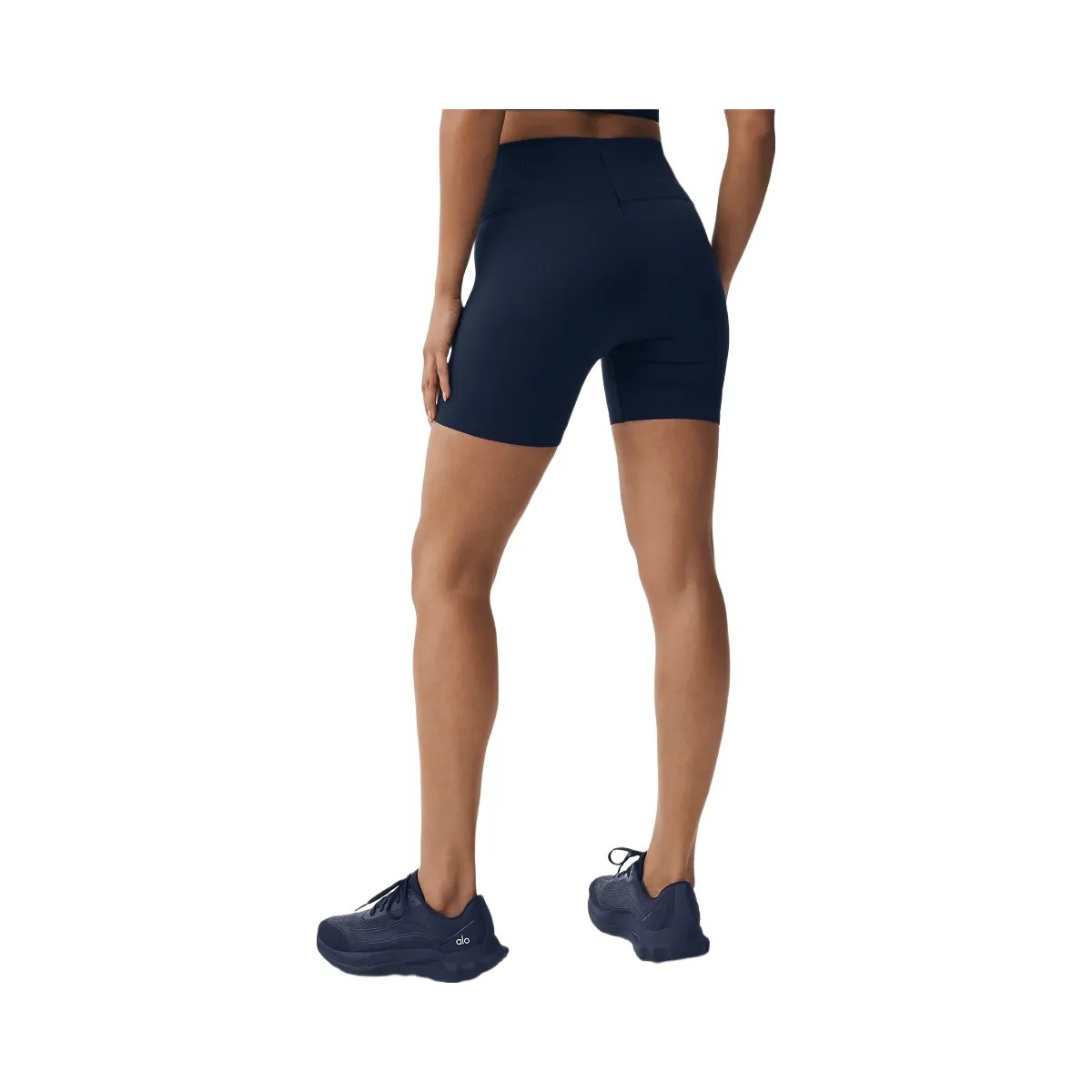 Alo Women's 5" Seamless Ribbed Favorite Short - Navy - HypeFly India View 1