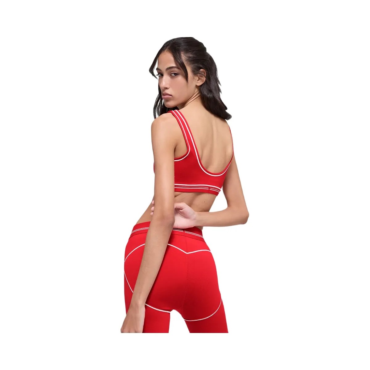 Alo Women's Airbrush Heart Throb Bra - Bright Red/White - HypeFly India View 2