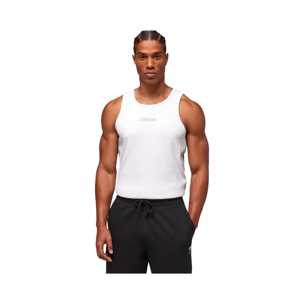 Gymshark Premium Ribbed Tank - White - HypeFly India View 6