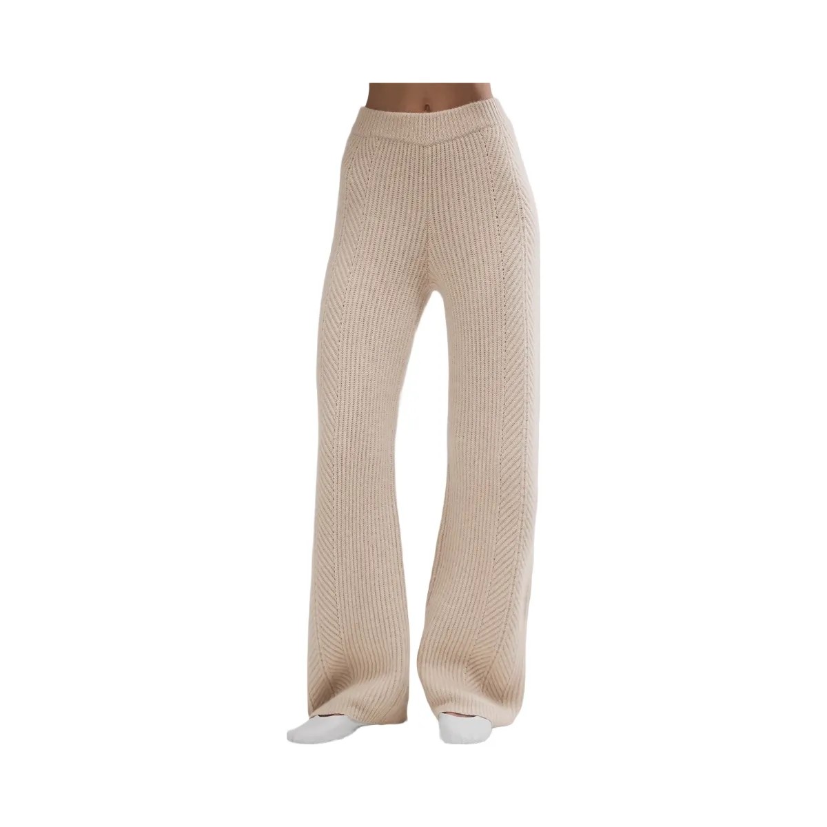Alo Women's Winter Magic Cashmere Wide Leg Pant - Birch Heather - HypeFly India View 2