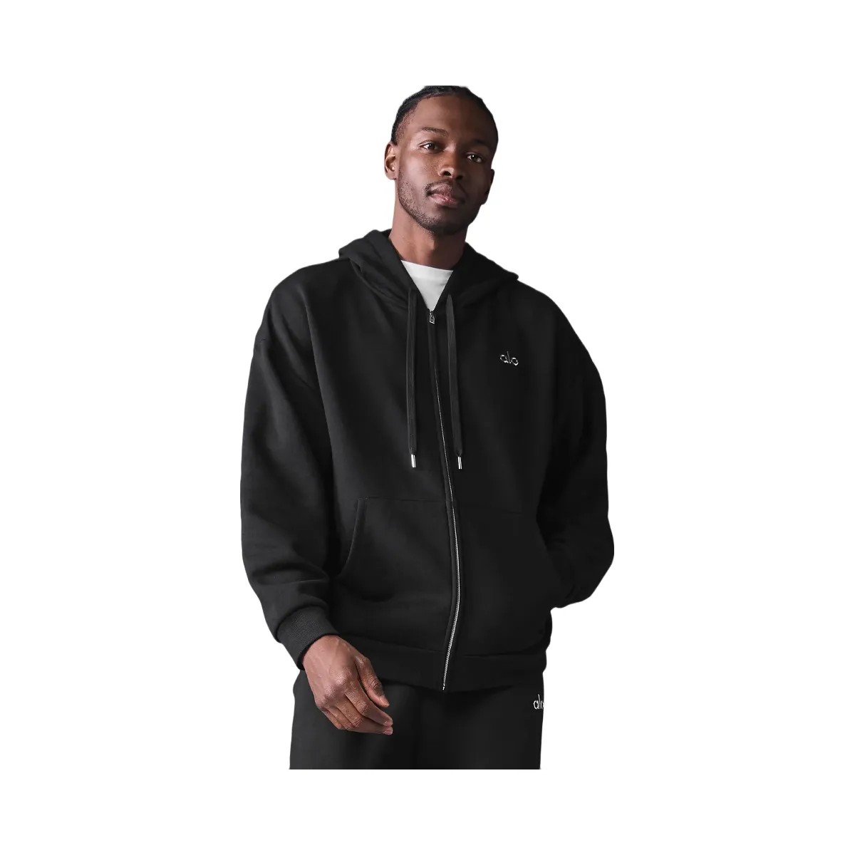 Alo Accolade Full Zip Hoodie - Black - HypeFly India View 1