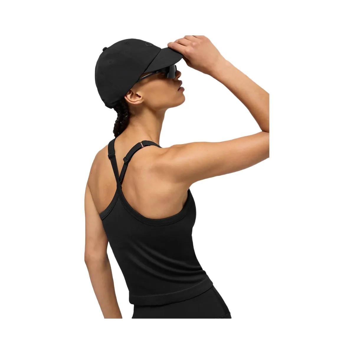 Alo Women's Seamless Ribbed Favorite Full Length Bra Tank - Black - HypeFly India View 3