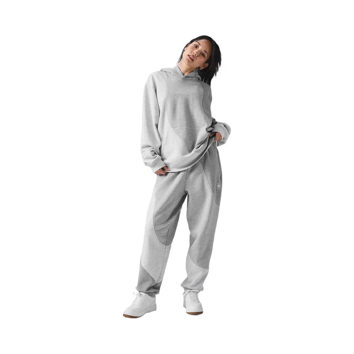 Alo Women's Make Waves Hoodie - Athletic Heather Grey Tonal - HypeFly India View 2