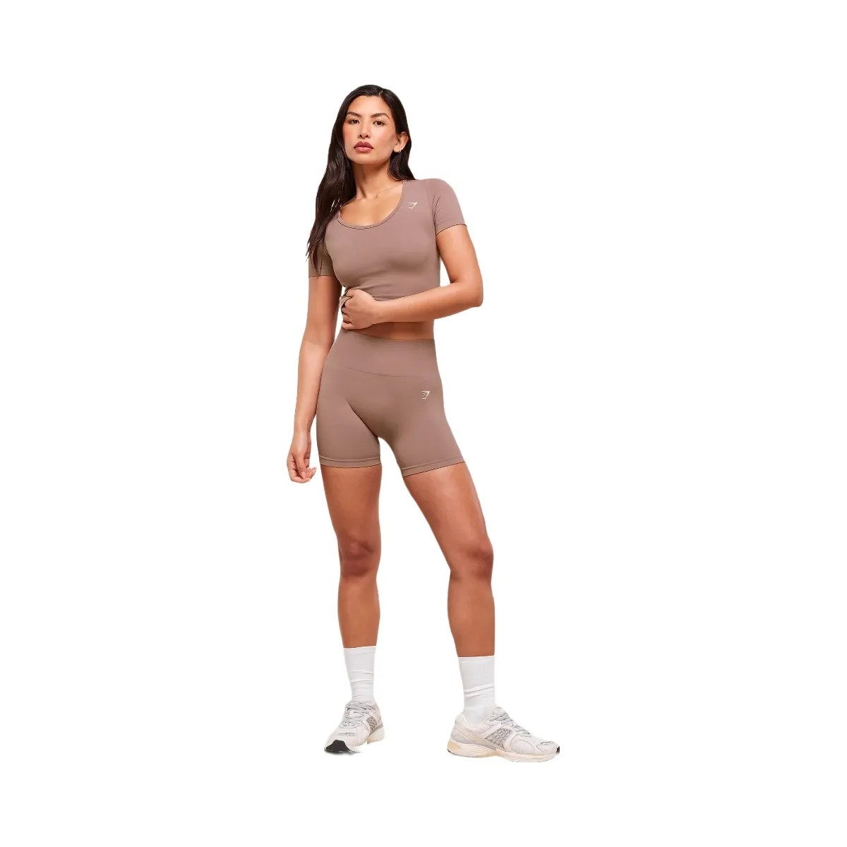 Gymshark Everyday Seamless Tight Fit Crew Neck Tee - Chestnut Pink - HypeFly India View 5