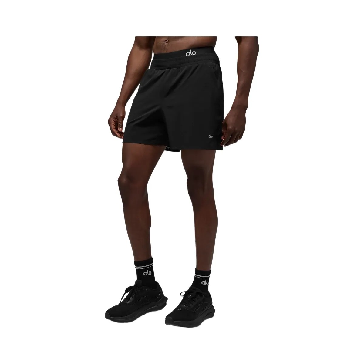Alo Men's 5" Traction Running Short - Black - HypeFly India View 5