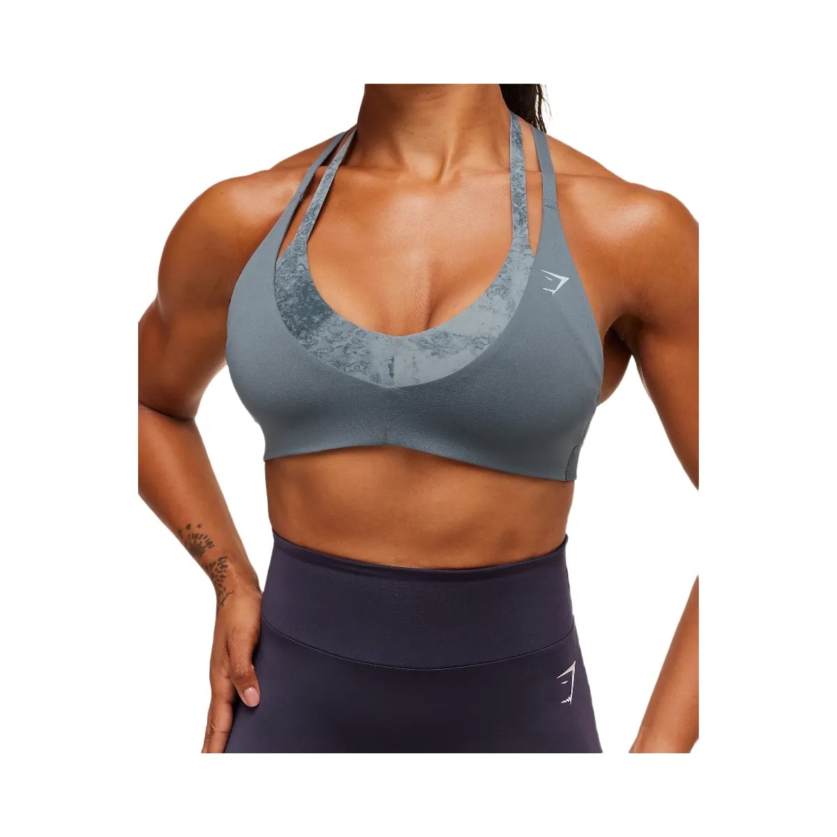 Gymshark Reps T Back Sports Bra - Iron Blue/Pantone Midnight Navy - HypeFly India View 6