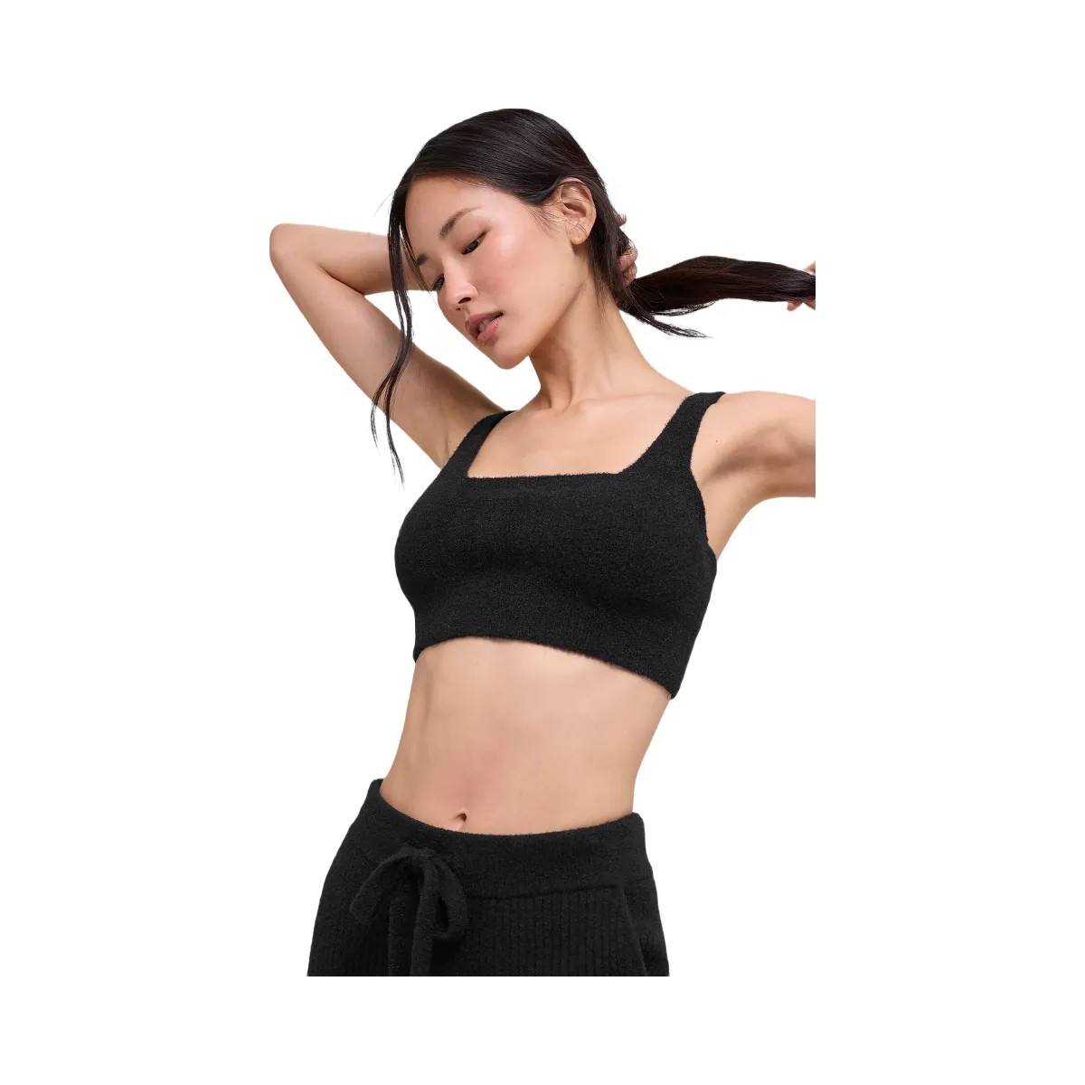 Alo Women's Snuggle Up Sweater Bra - Black - HypeFly India View 4