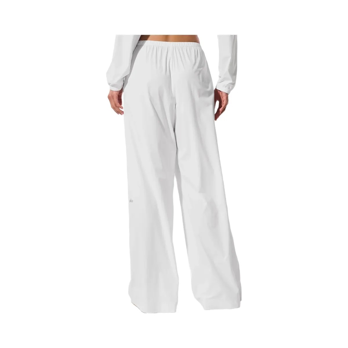 Alo Women's Breezy Wide Leg Pant (Long) - White - HypeFly India View 4