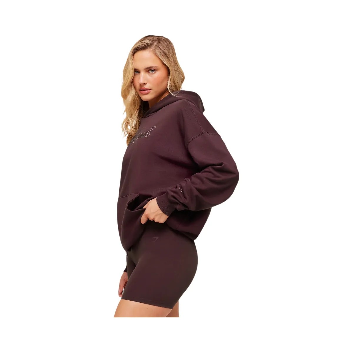 Gymshark All Seasons Graphic Hoodie - GS Cherry Purple - HypeFly India View 2