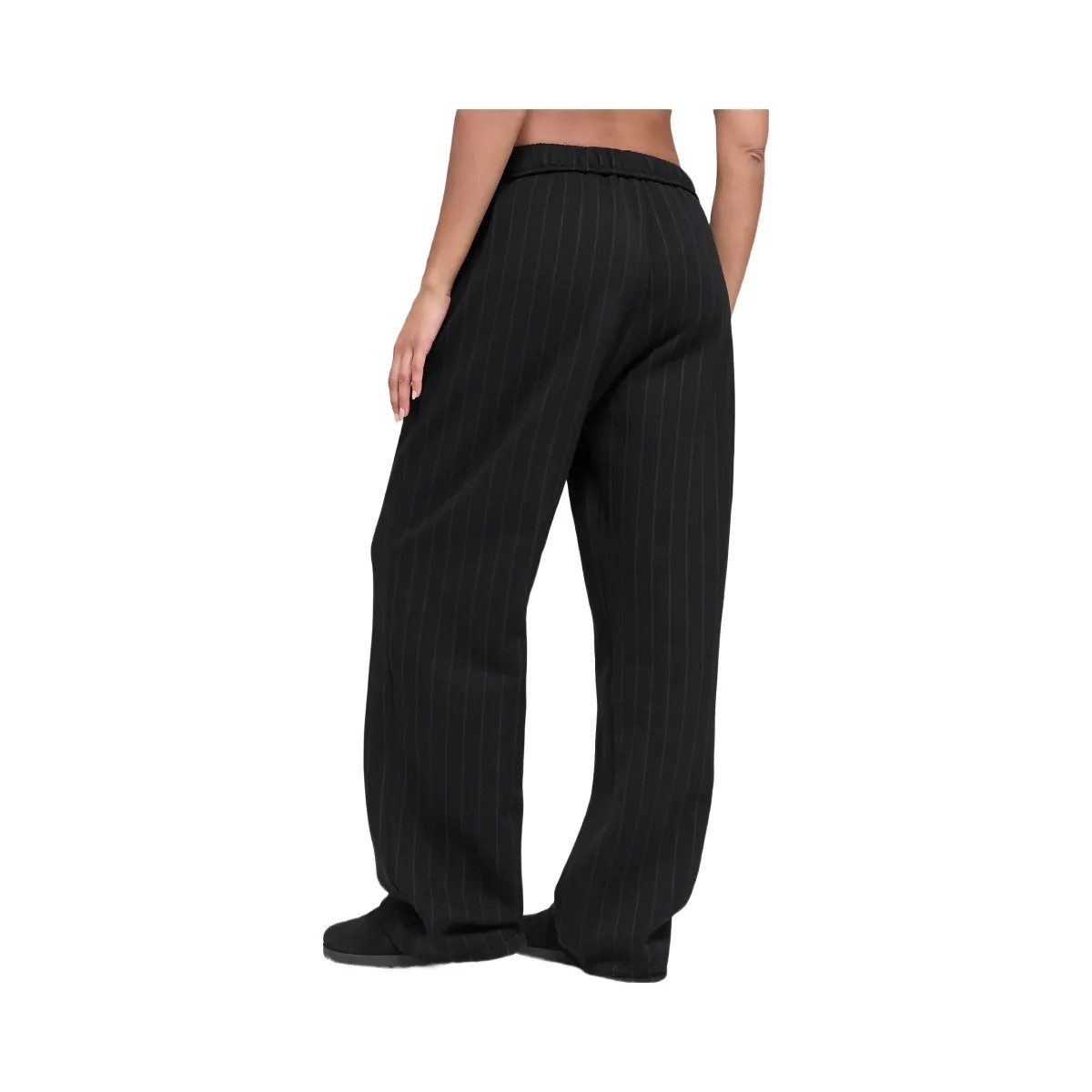 Alo Pinstripe Straight Leg Sweatpant - Black Pinstripe - HypeFly India View 3