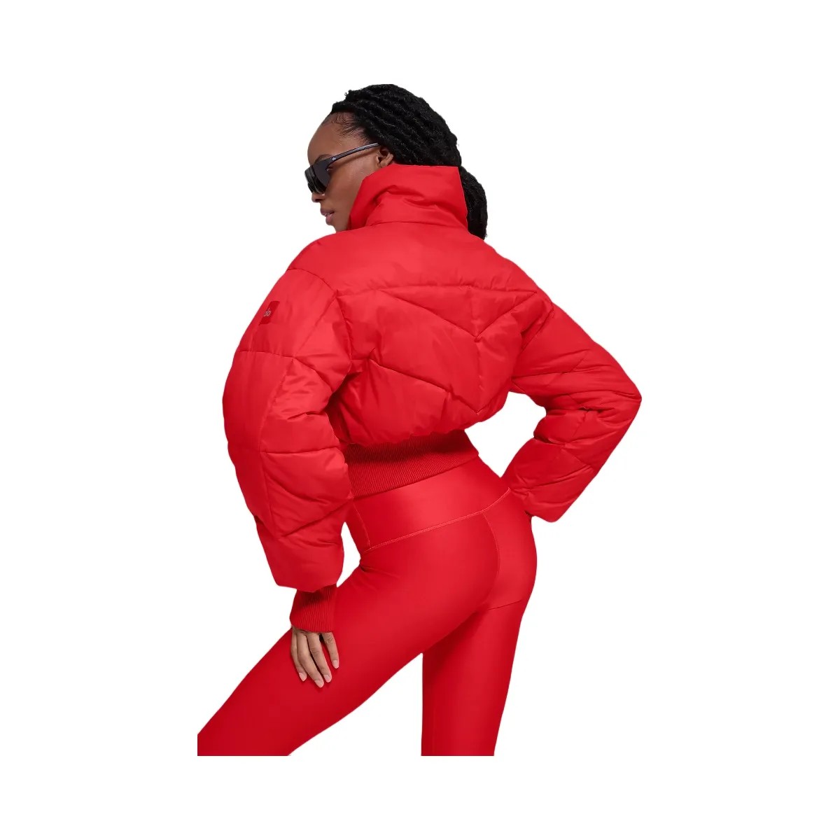 Alo Women's Cropped Atmosphere Puffer - Bright Red - HypeFly India View 3