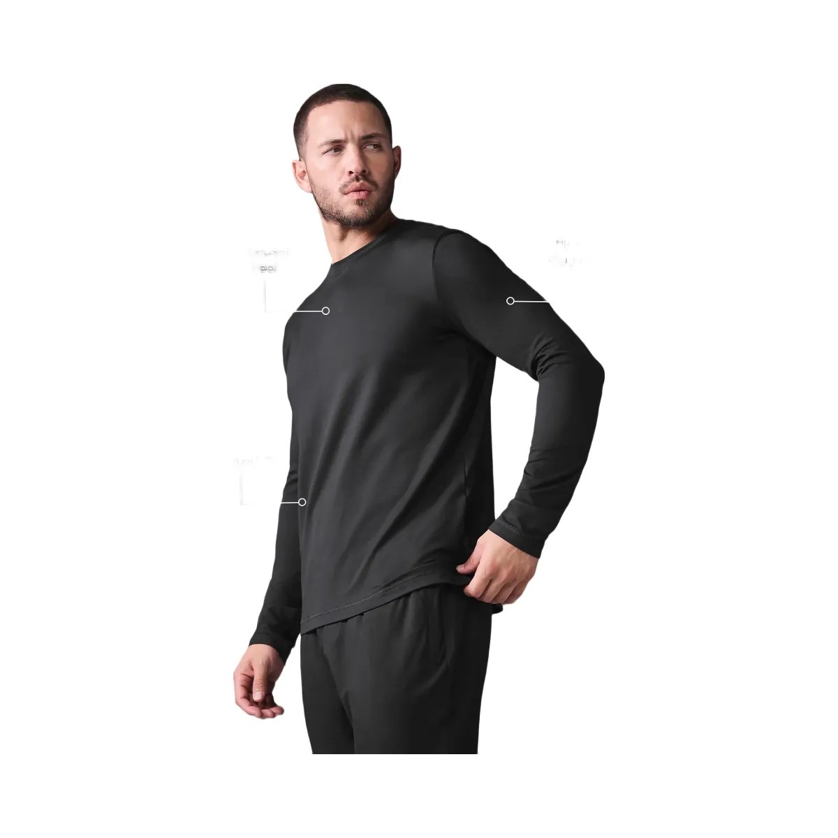 Alo Men's Conquer Reform Crewneck Long Sleeve - Black - HypeFly India View 2