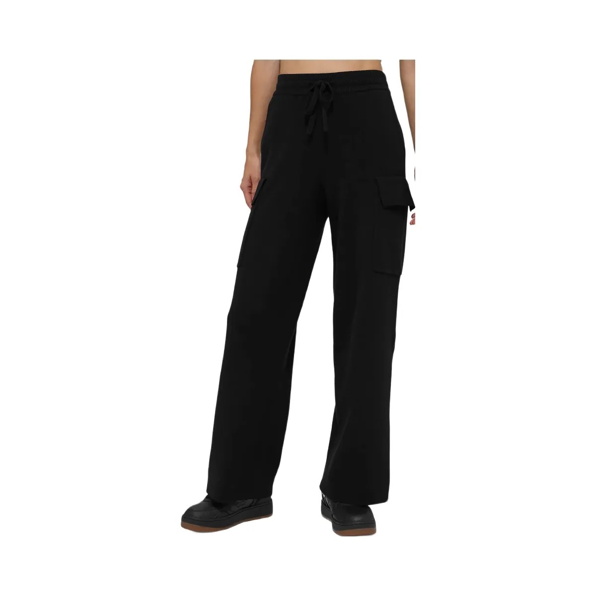 Alo Women's Scholar Knit High-Waist Cargo Pant - Black - HypeFly India View 1