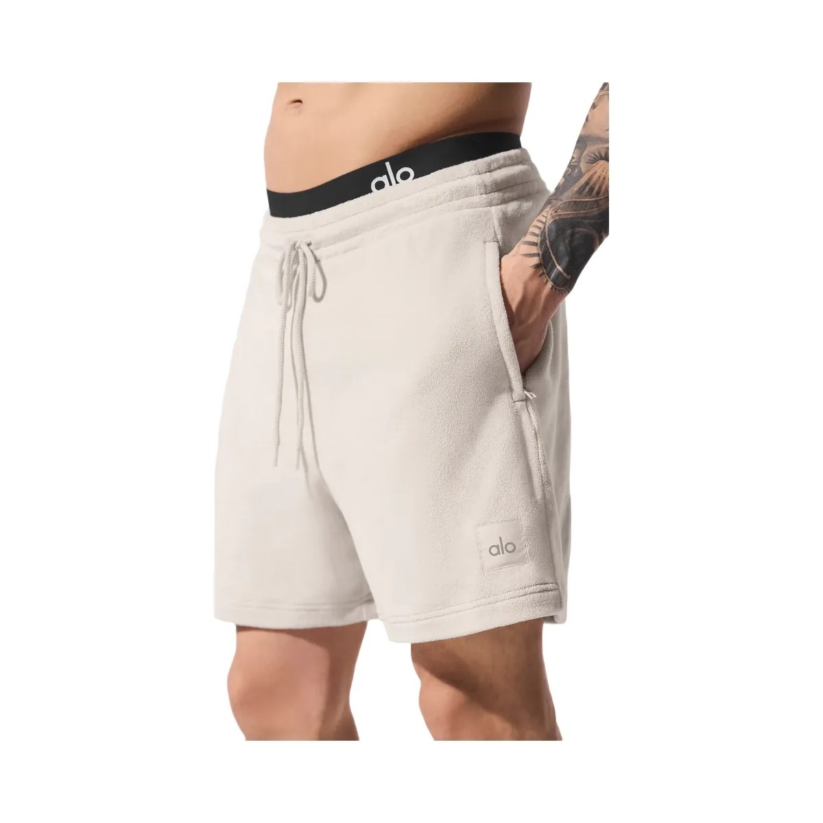 Alo Men's 7" Coastal Terry Short - Bone - HypeFly India View 3