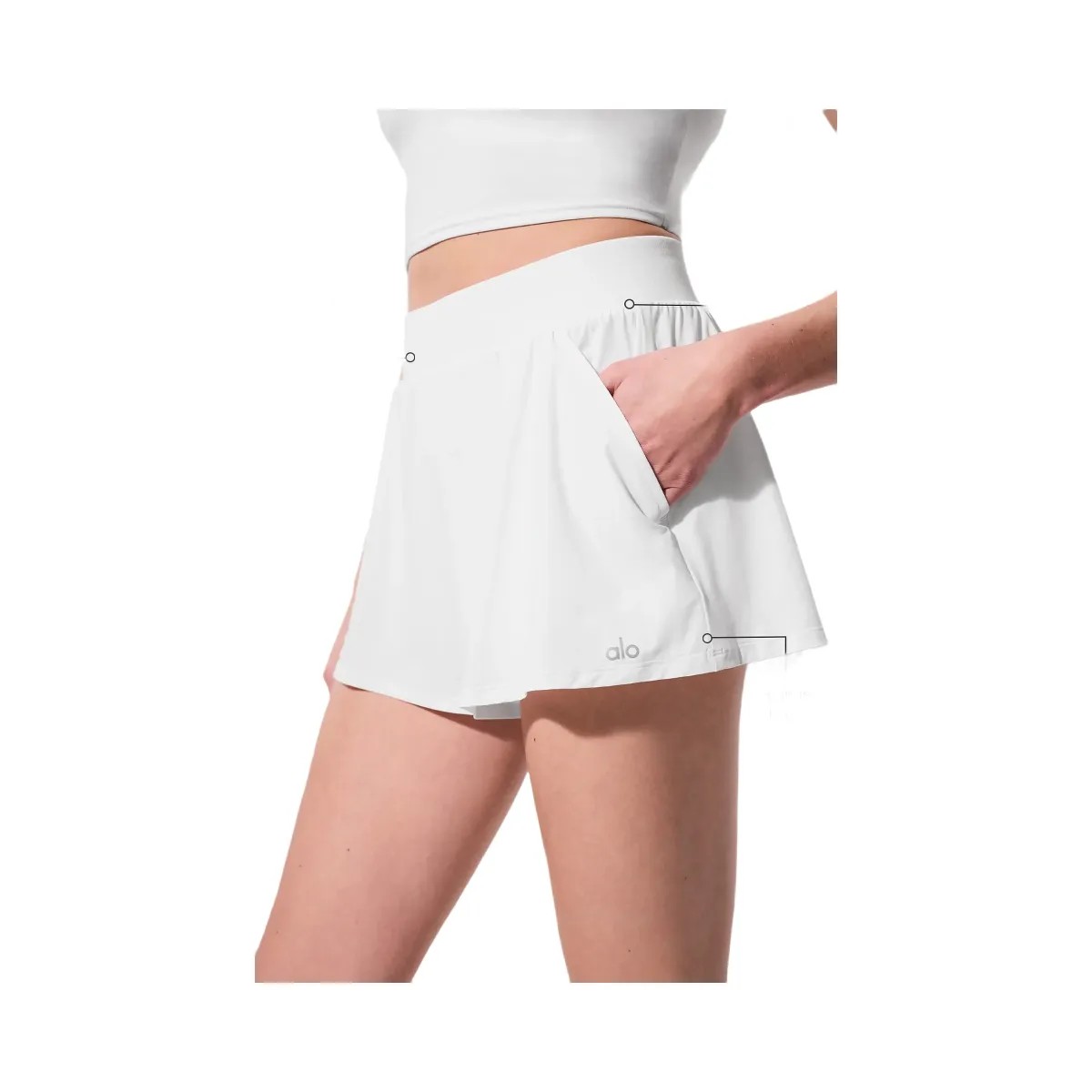 Alo Women's Breezy Short - White - HypeFly India View 2