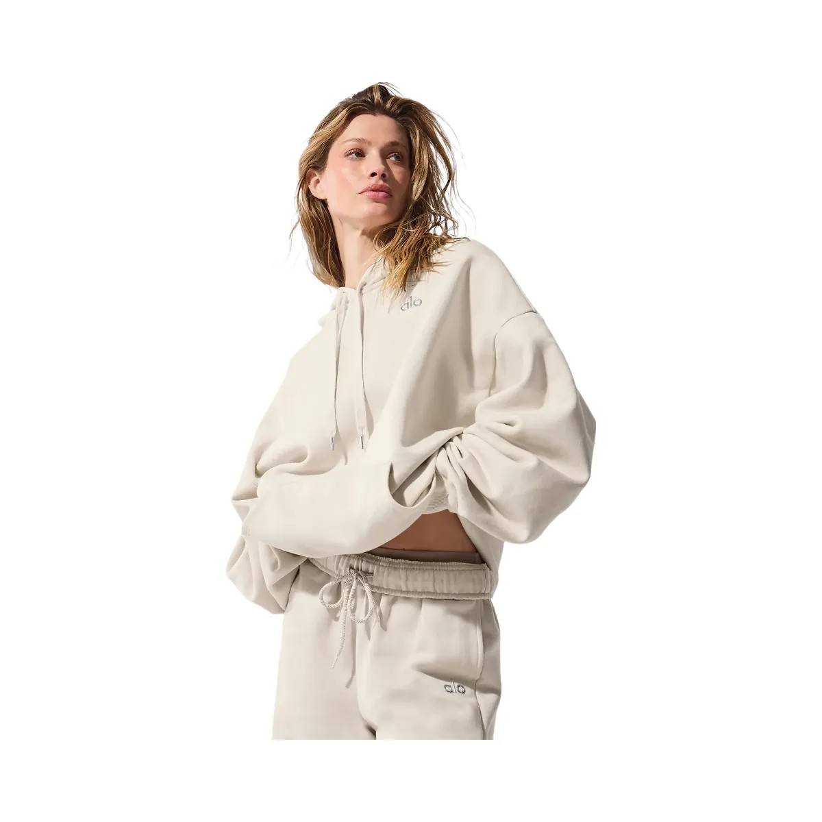Alo Women's Accolade Hoodie - Bone - HypeFly India View 2