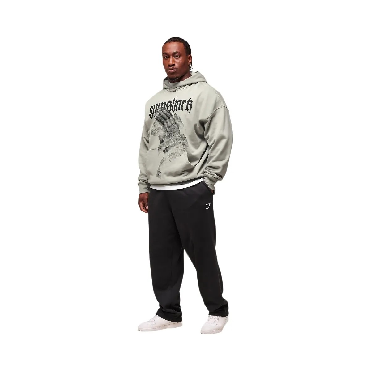 Gymshark Prayer Hands Hoodie - Stone Grey - HypeFly India View 4
