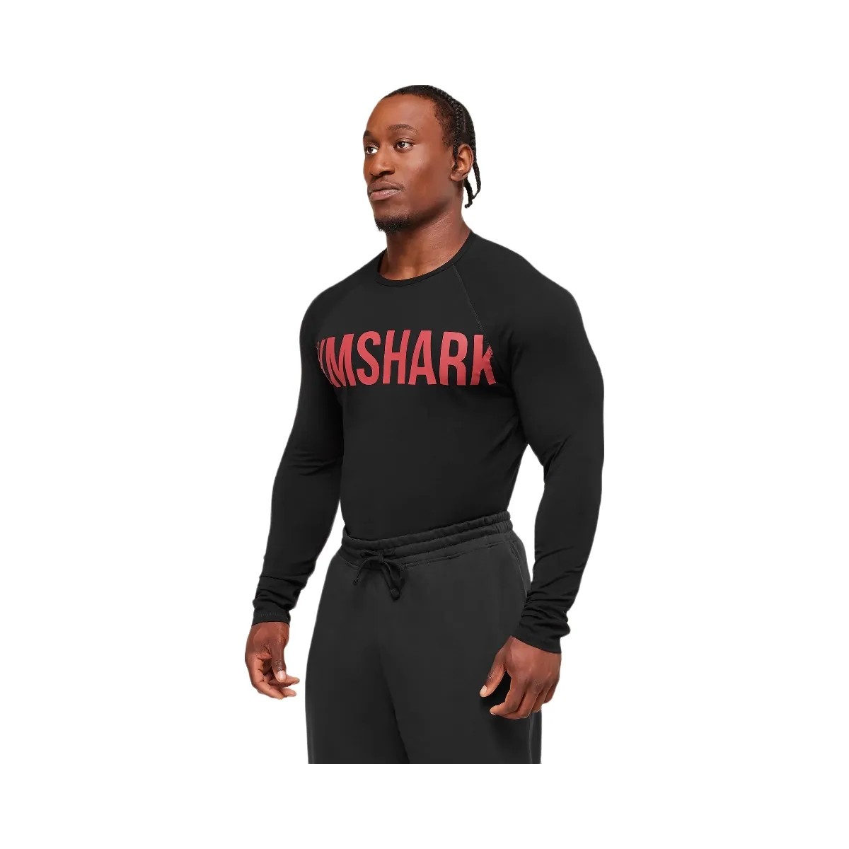 Gymshark Prime Long Sleeve T-Shirt - Black/Vivid Red - HypeFly India View 2