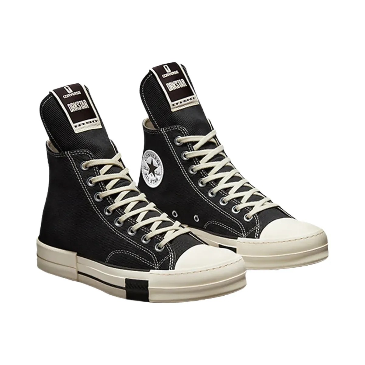 Converse Drkstar Hi Rick Owens Drkshdw Black Egret - HypeFly India View 3
