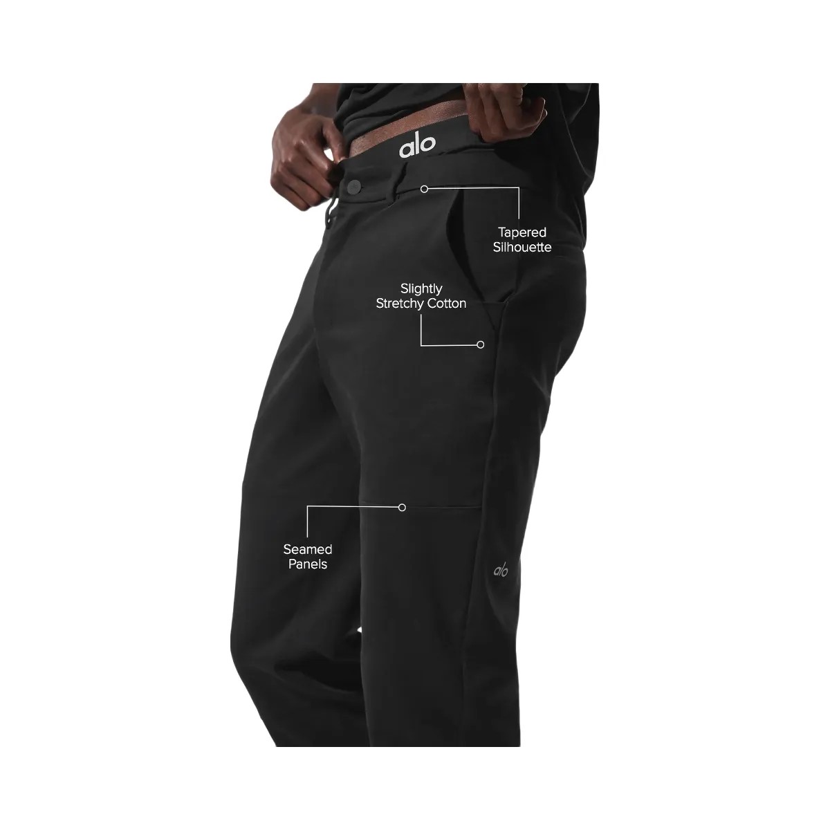 Alo Men's Edition Sueded Pant - Black - HypeFly India View 2