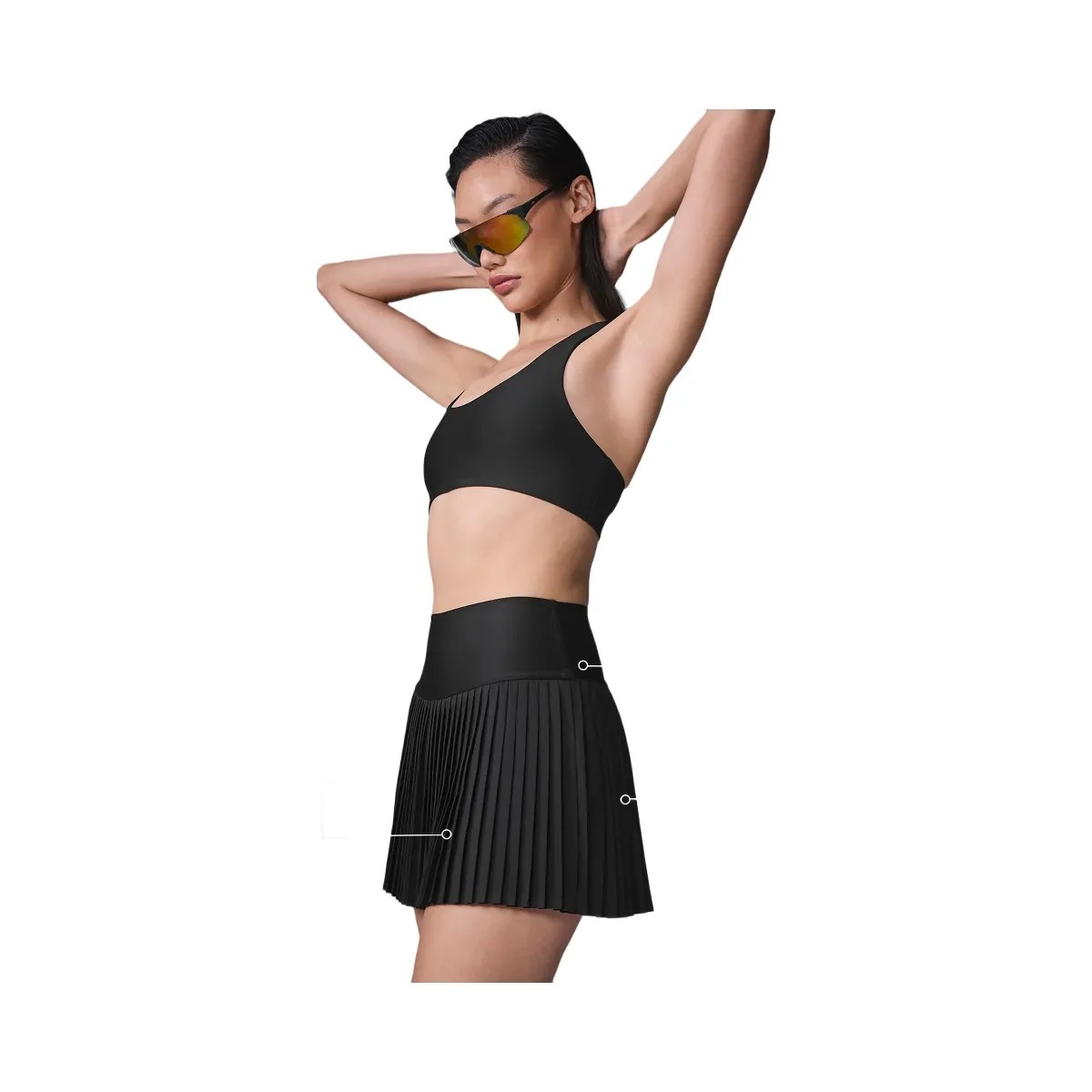 Alo Women's Grand Slam Tennis Skirt - Black - HypeFly India View 3