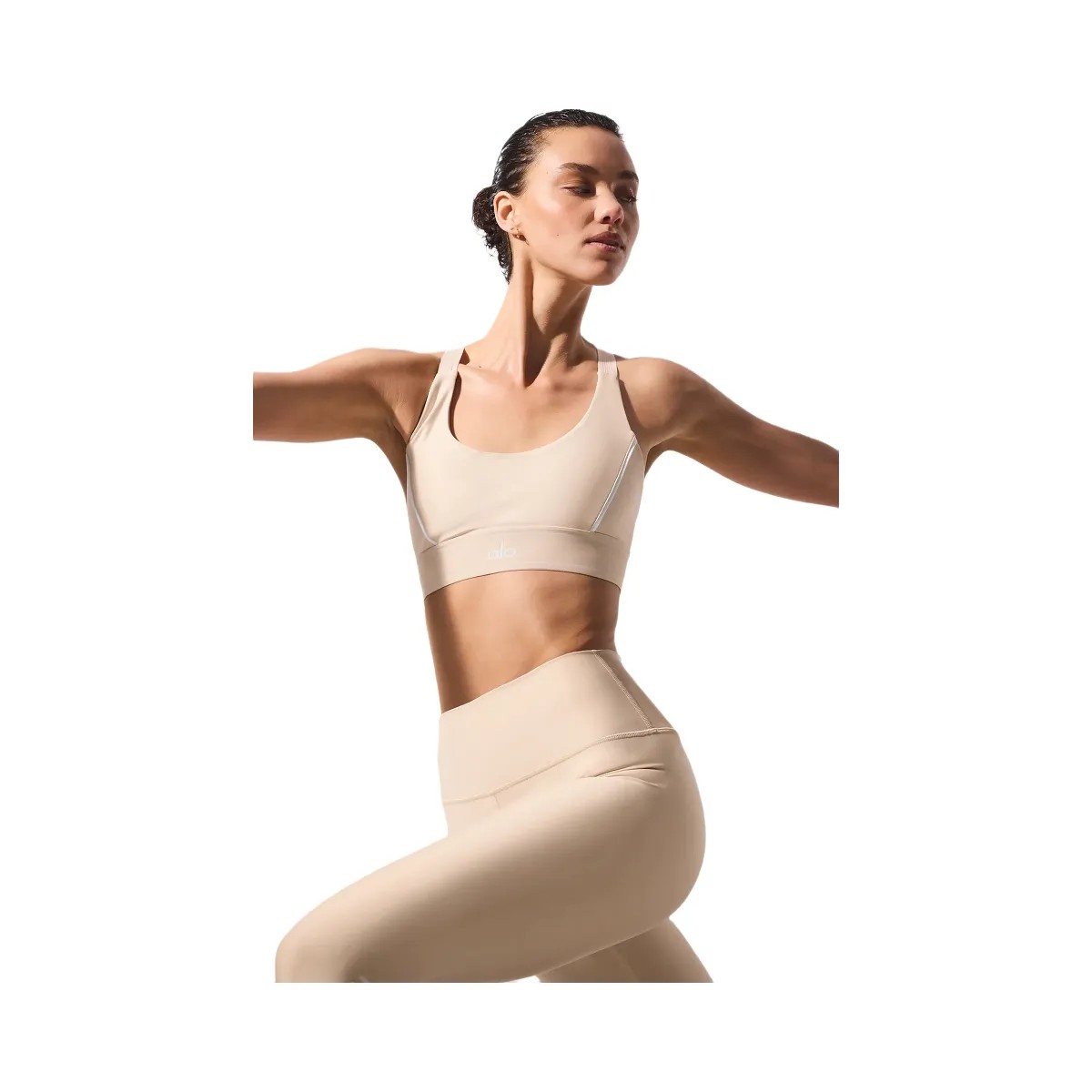 Alo Women's Airlift Suit Up Bra - Macadamia/White - HypeFly India View 2