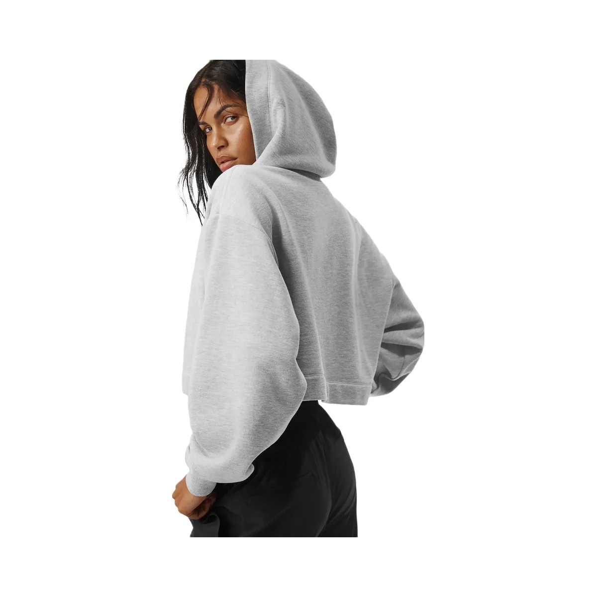 Alo Women's Bae Hoodie - Athletic Heather Grey - HypeFly India View 2
