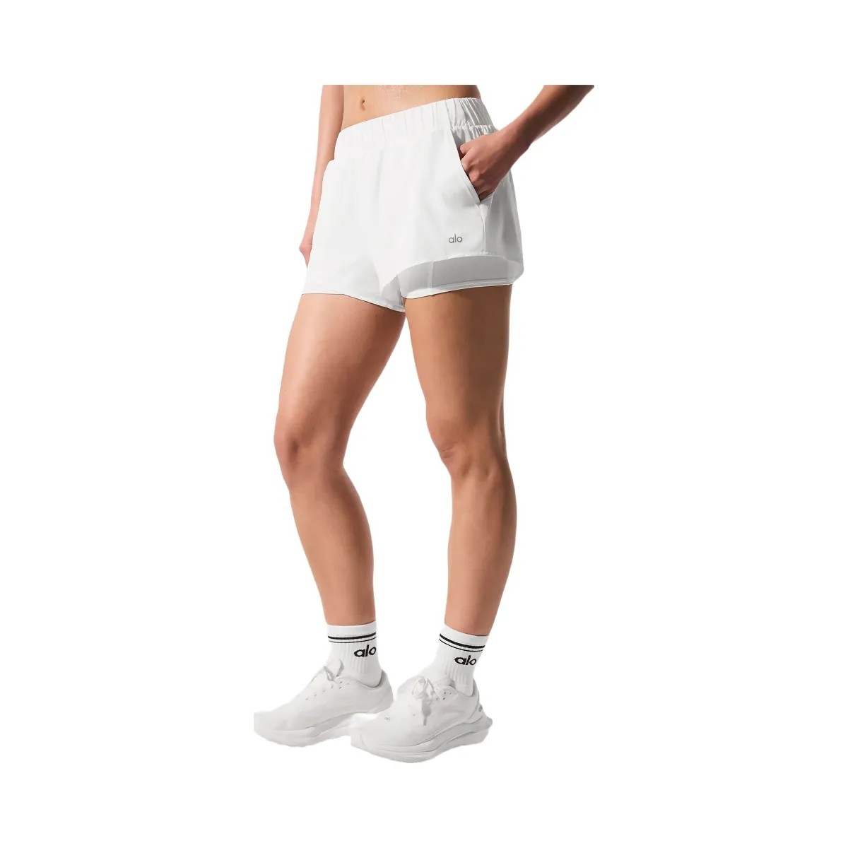 Alo Women's Sport Star Short - White - HypeFly India View 1