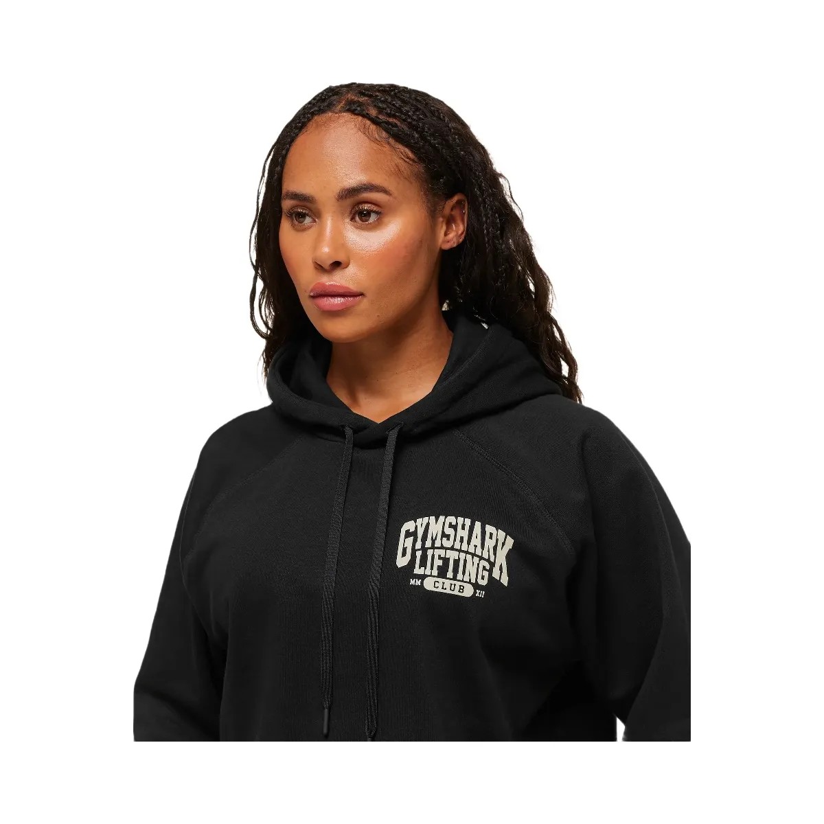 Gymshark Lifting Club Graphic Oversized Hoodie - Black/Soft White - HypeFly India View 4