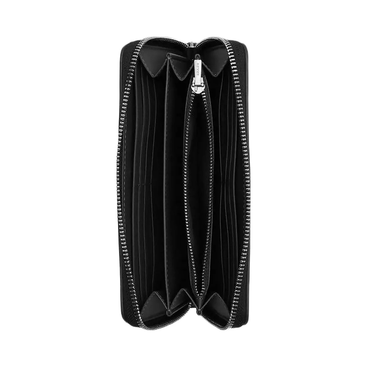 Coach Long Zip Around Wallet In Signature Jacquard Non Leather-Silver-Black - HypeFly India View 1