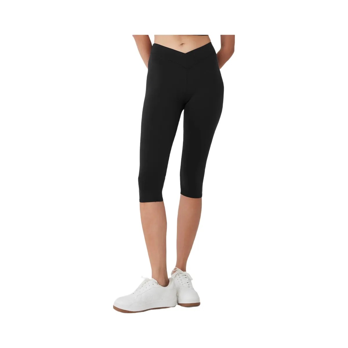 Alo Women's Airbrush V-Cut Define Capri - Black - HypeFly India View 4