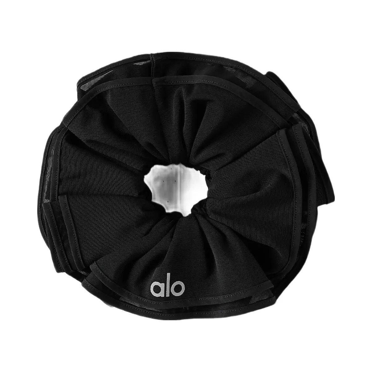 Alo Mesh Sweet Nothing Oversize Scrunchie - Black - HypeFly India View 1