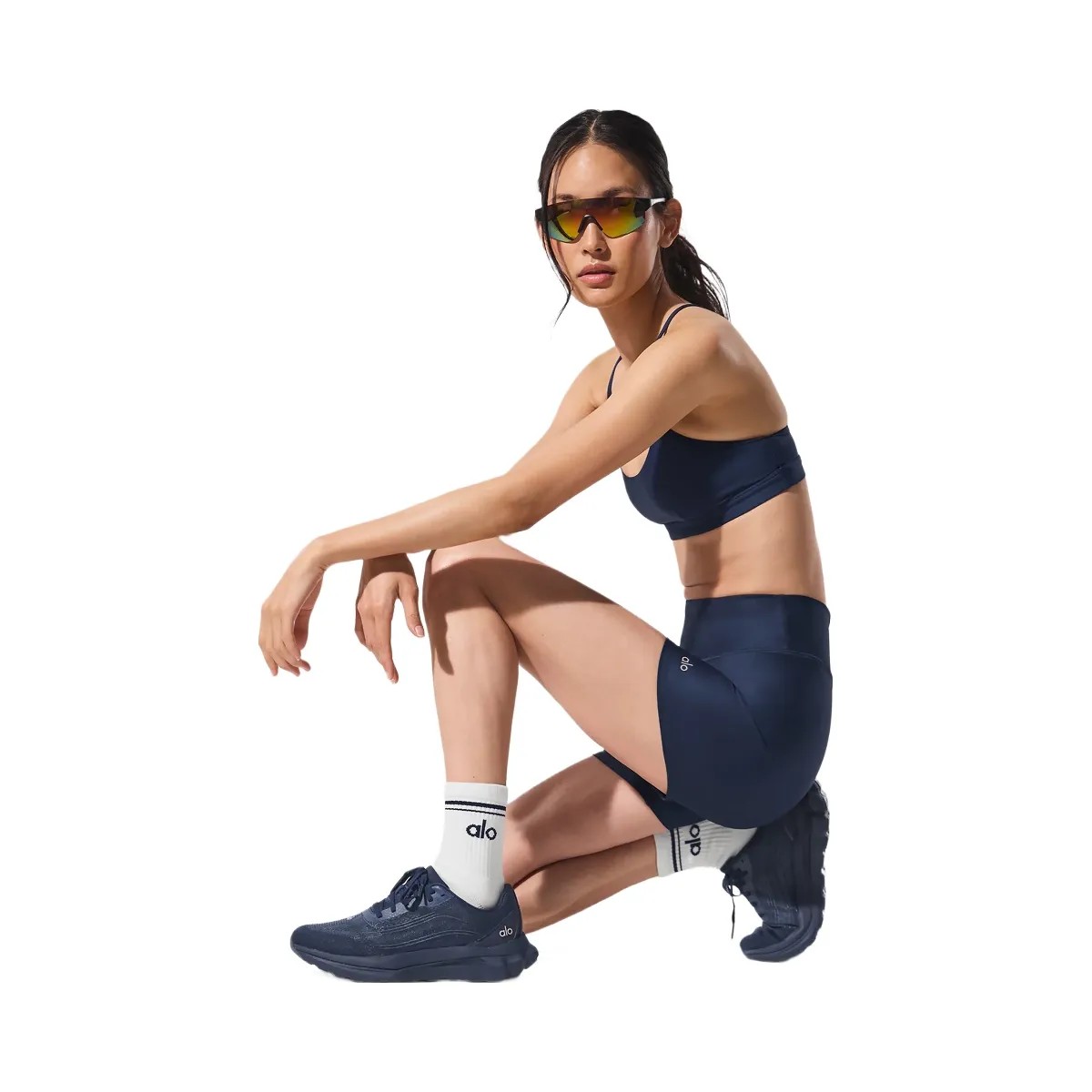 Alo Women's 5" Airlift Energy Short - Navy - HypeFly India View 6