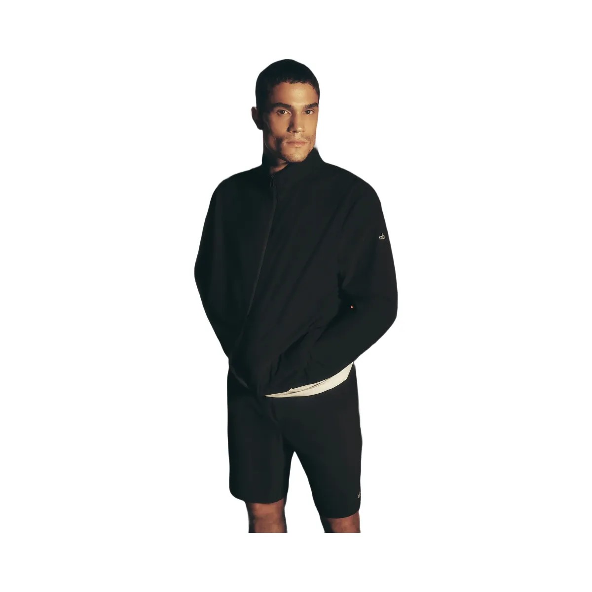 Alo Men's Conquer Max Mock Neck Full Zip - Black - HypeFly India View 5