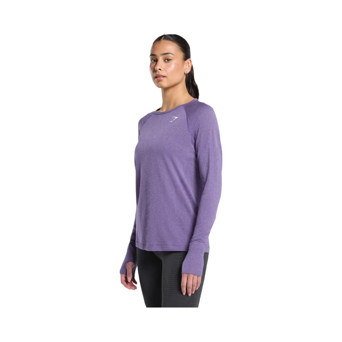 Gymshark Vital Light Long Sleeve Top - Functional Purple/Marl - HypeFly India View 3