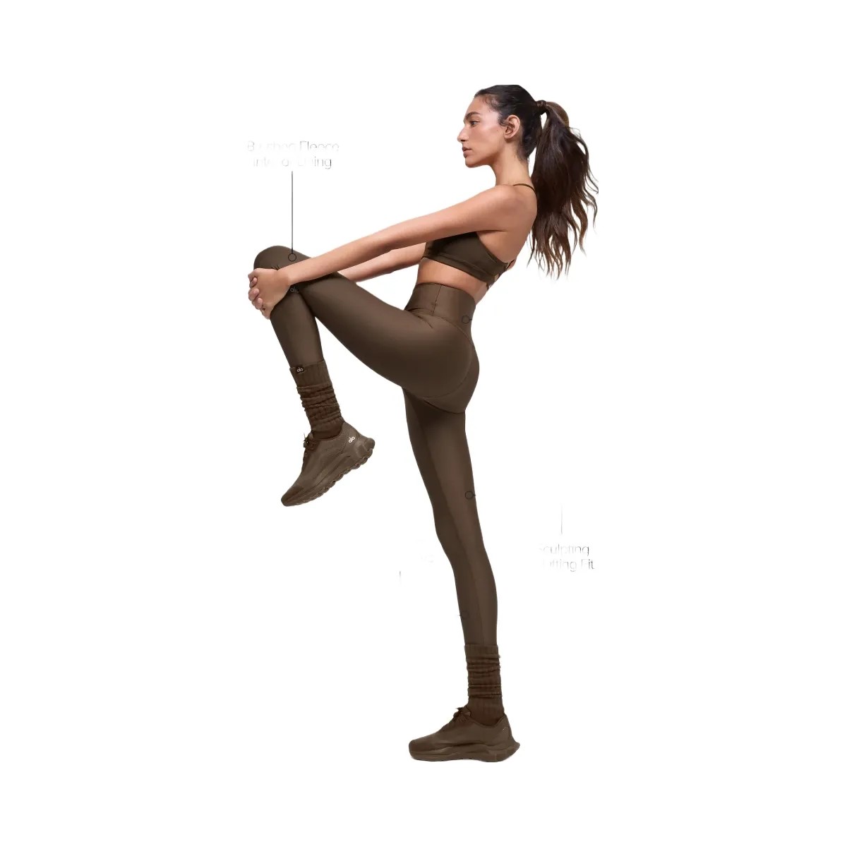 Alo Women's Airlift Winter Warm High-Waist Legging - Espresso - HypeFly India View 3