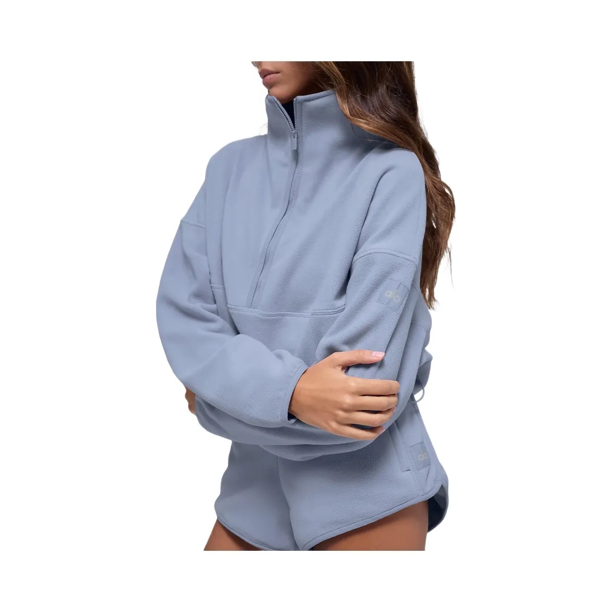 Alo Women's Polar Fleece Retreat Cover Up - Winter Frost - HypeFly India View 4