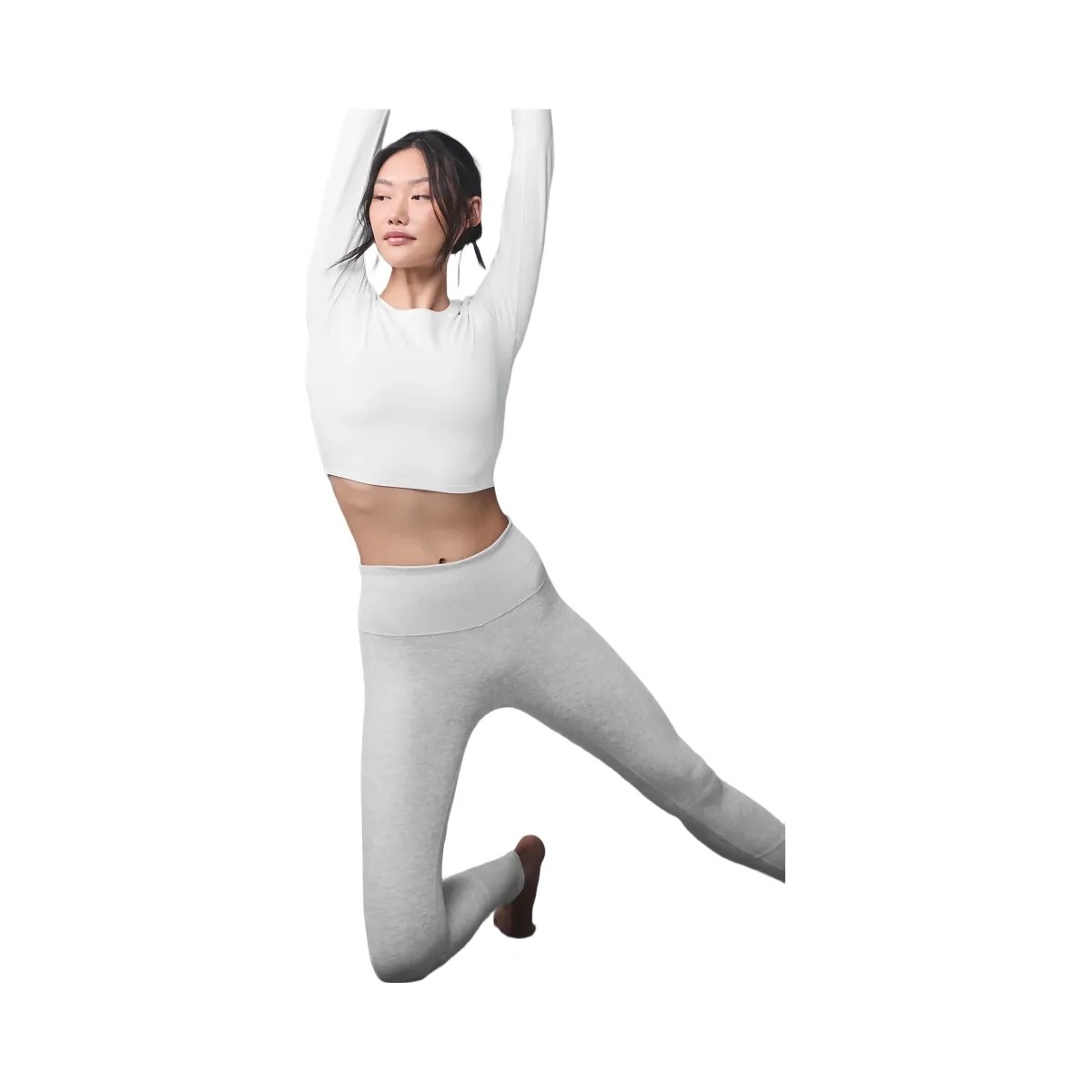 Alo Women's High-Waist Alosoft Lounge Legging - Athletic Heather Grey - HypeFly India View 4