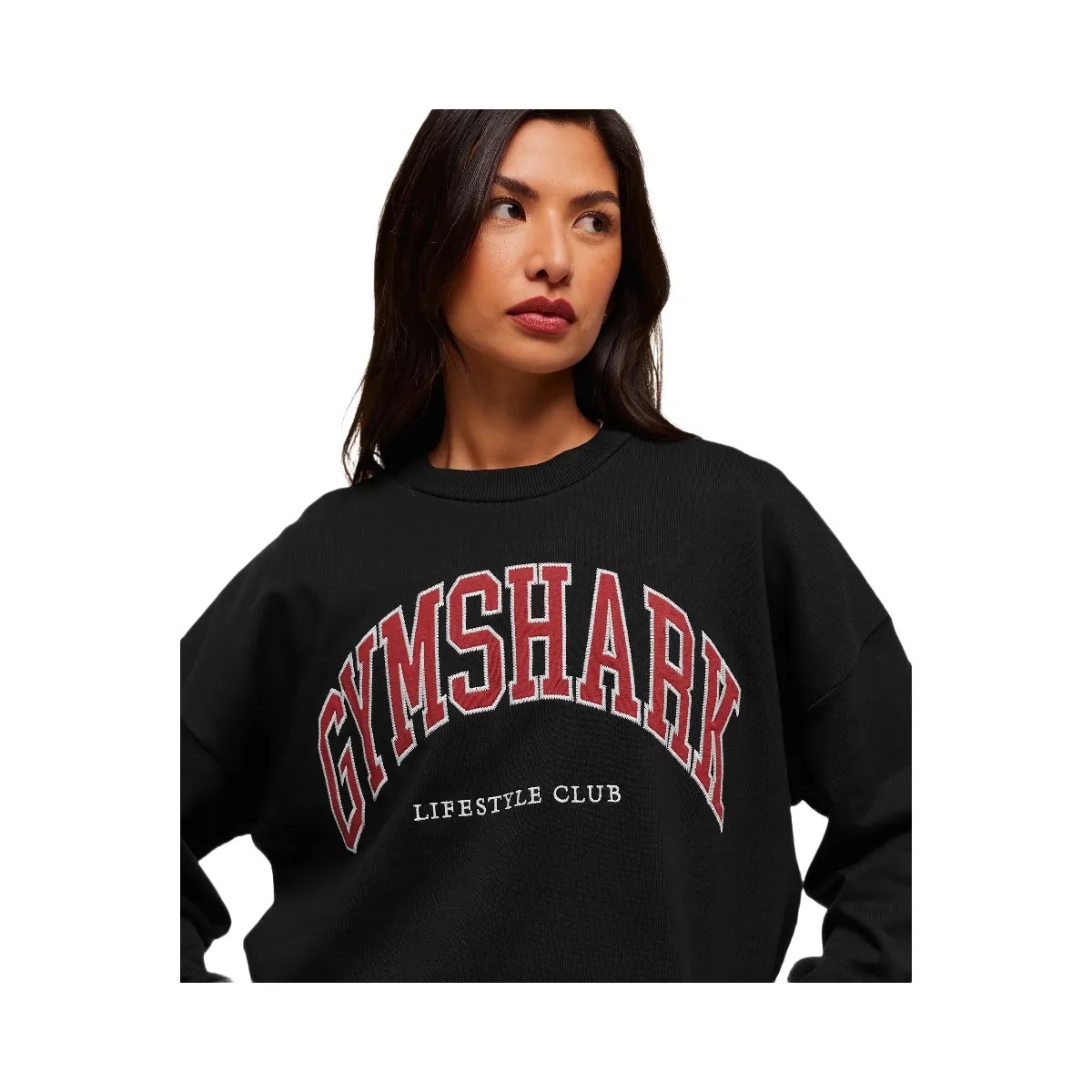 Gymshark Collegiate Graphic Crew Neck Pullover - Black - HypeFly India View 5